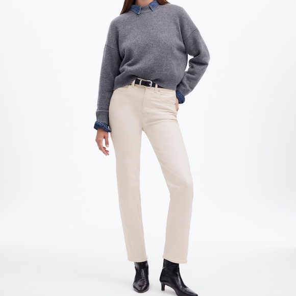 Madewell The ’90s Straight Jean Vintage Canvas Cream High Rise Size 27 - Picture 1 of 16